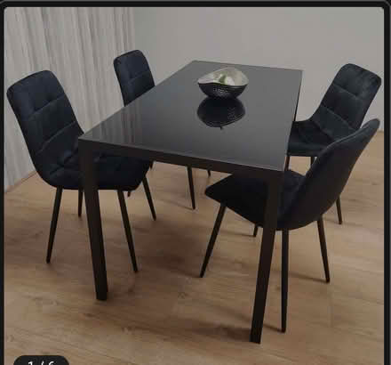 Photo of Black dining table and chairs (Eastwood NG16) #1
