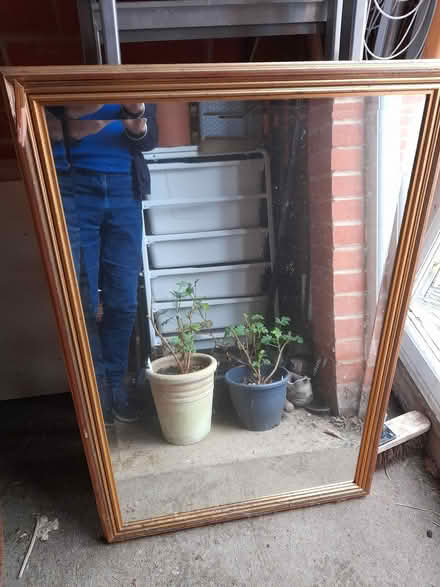 Photo of free Mirror with gold colour/slightly red frame - needs repair. (Littlemore OX4) #1