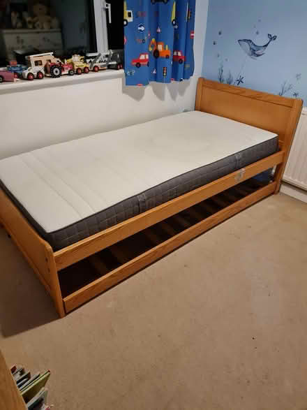 Photo of free Trundle bed with 1 mattress (Leominster) #1