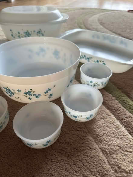 Photo of free Vintage 1970s Arcopal Veronica Milk Glass Dishes Myosotis (F (Warfield RG12) #2