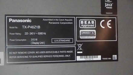 Photo of free Panasonic 46" TV with remote (S8 Lowedges) #3