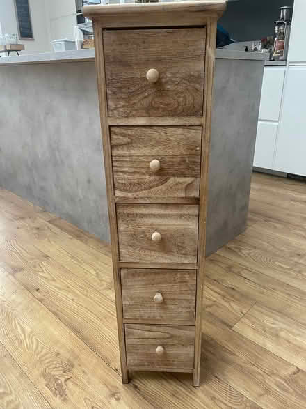 Photo of free Slim wooden drawer unit (Beckenham, Kent.) #1