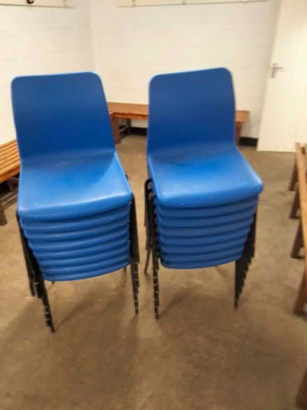 Photo of free 16 x blue plastic chairs (Bilbrook WV8) #1