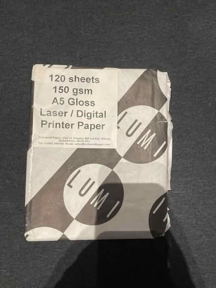 Photo of free A5 gloss printer paper (Birchfield B20) #1