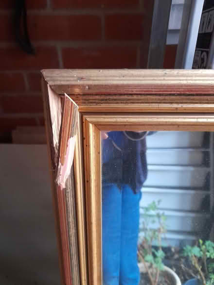 Photo of free Mirror with gold colour/slightly red frame - needs repair. (Littlemore OX4) #2