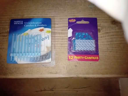 Photo of free Pale blue and blue & white Cake Candles. (Kendal LA9) #1