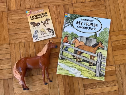 Photo of free Horse toy, stickers, coloring book (Cambridgeport) #1