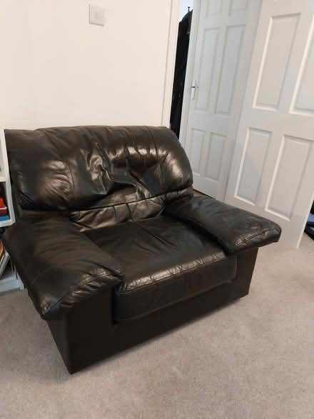 Photo of free Black leather 3 piece suit (Carnforth LA5) #2