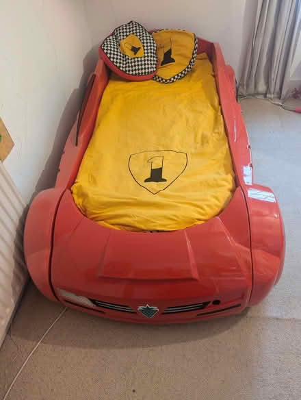 Photo of free Boys kids racing car bed + mattress + cover + pillows (Twickenham TW1) #2