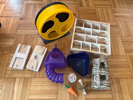 Photo of free Hamster / Gerbil wheel and toys (Cambridgeport) #1