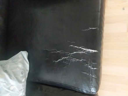 Photo of free Black leather sofa (NW2) #1