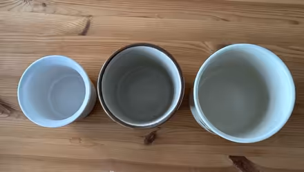 Photo of free 3x Ceramic indoor plant pots (Wigston Magna) #2