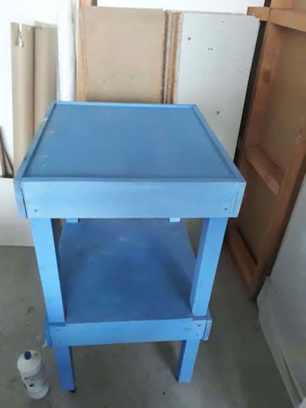 Photo of free Blue shelving unit on wheels (North City NR3) #1