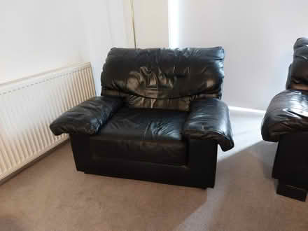 Photo of free Black leather 3 piece suit (Carnforth LA5) #3