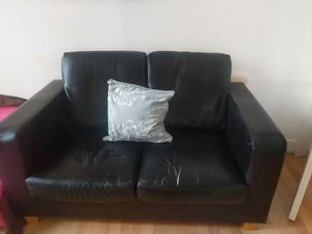 Photo of free Black leather sofa (NW2) #2