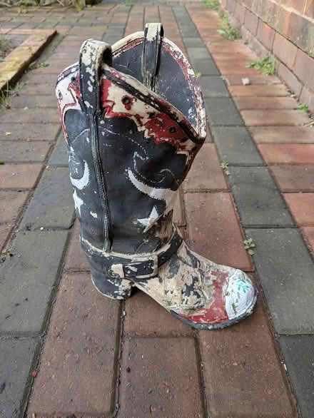 Photo of free Cowboy boot plant pot (Woolavington) #1