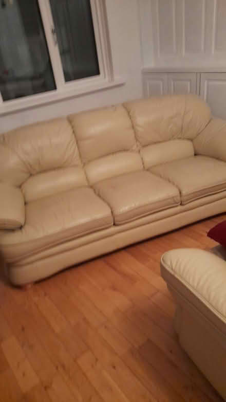 Photo of free Leather cream suite (Walkinstown) #1