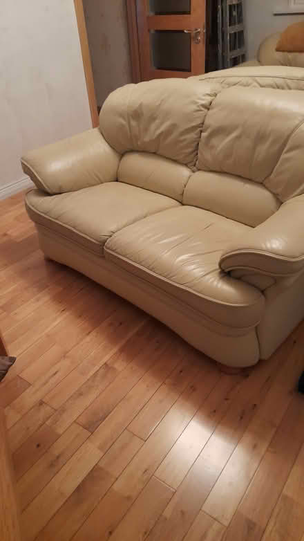 Photo of free Leather cream suite (Walkinstown) #2