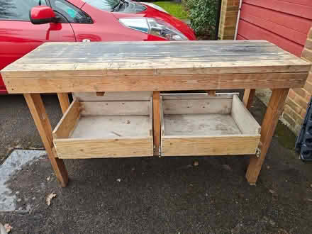 Photo of free Sturdy wooden work bench with storage drawers (Woking GU22) #3