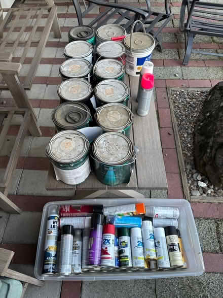 Photo of free Paints, red guard, etc (SW Portland - Crestview) #1