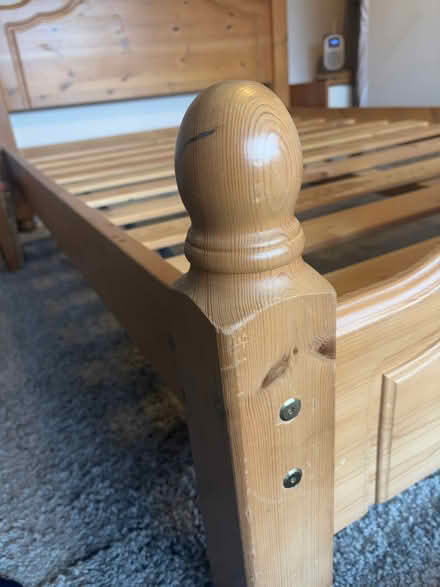 Photo of free Standard double pine bed frame (Broomhill S10) #4