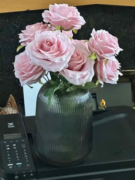 Photo of free Heavy weight grey vase with roses (Monkwick CO2) #1