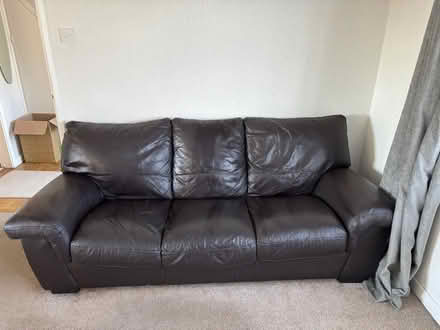 Photo of free Leather 3 Seater Sofa and Armchair (Wigston Magna) #1