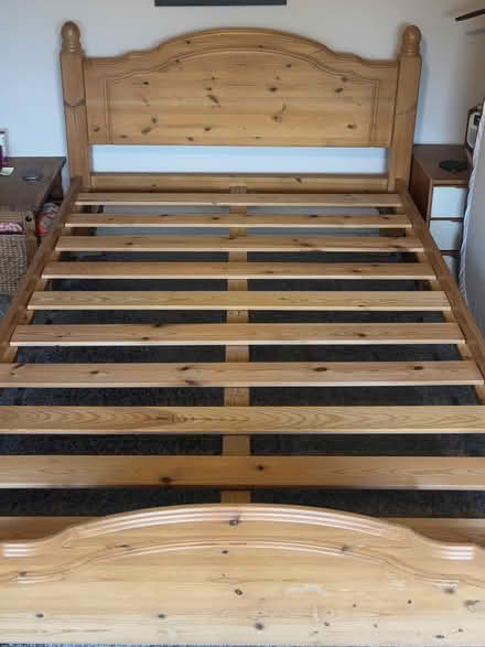 Photo of free Standard double pine bed frame (Broomhill S10) #1