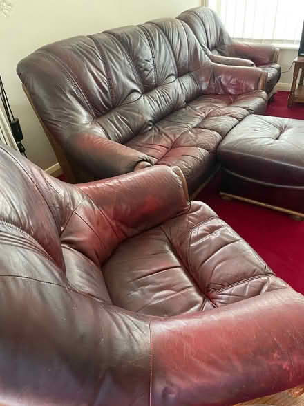 Photo of free Sofa + arm chairs + footstool (Cooden TN39) #1