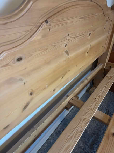 Photo of free Standard double pine bed frame (Broomhill S10) #3