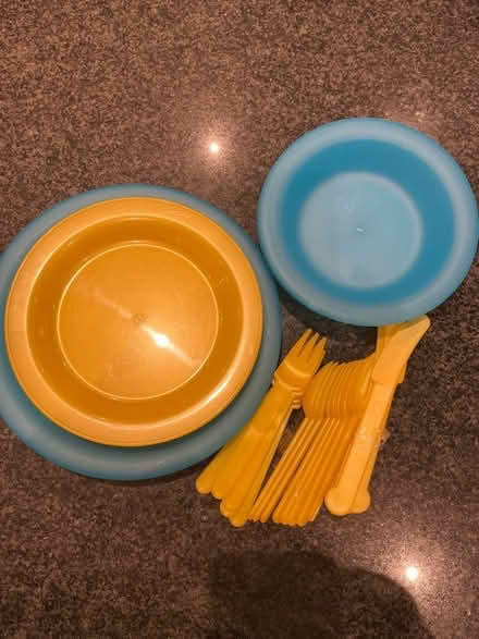 Photo of free plastic picnic plates and cutlery (GU11) #1