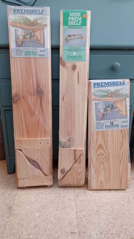 Photo of free Three wooden shelf kits. (Bedminster BS3) #1