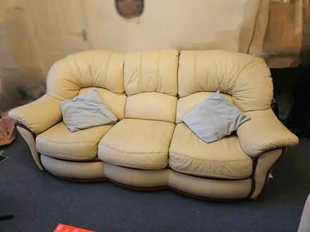 Photo of free cream leather sofa (BS4) #1