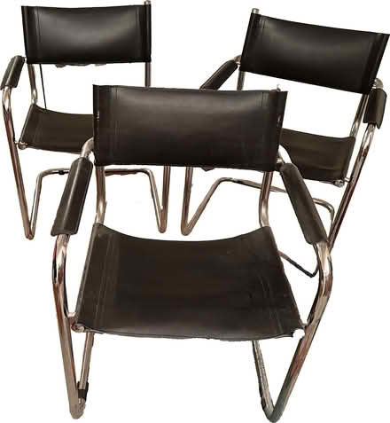 Photo of free Three chrome and leather chairs (Tulse Hill SW2) #1