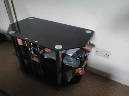 Photo of free TV table, dark glass (Little Hadham SG11) #1