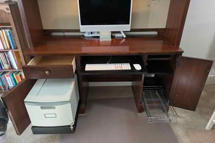 Photo of free Wooden Desk with Hutch (Cherryland (Cherryland (Mission & Blossom)) #4