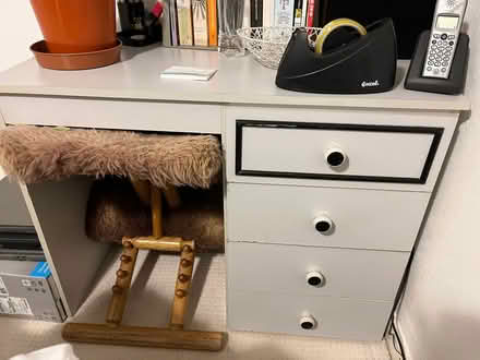 Photo of free Grey office desk with drawers (AB10) #1
