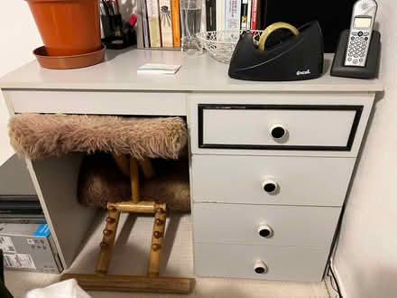 Photo of free Grey office desk with drawers (AB10) #2
