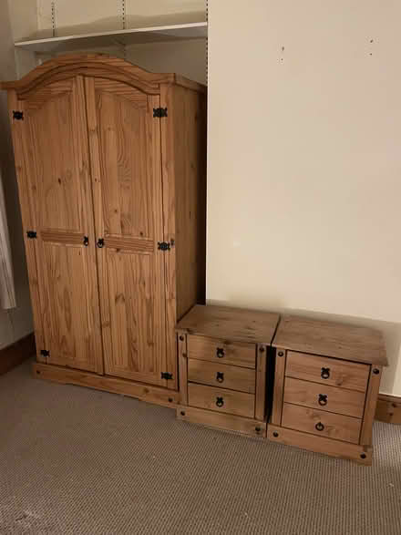 Photo of free Mexican Pine Wardrobe & Bedside (S35 Chapeltown) #1