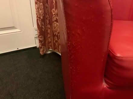 Photo of free Red leather bucket chair (Epsom KT19) #3