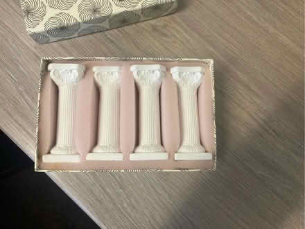 Photo of free 4 White Plaster cake pillars (Stafford ST16) #3