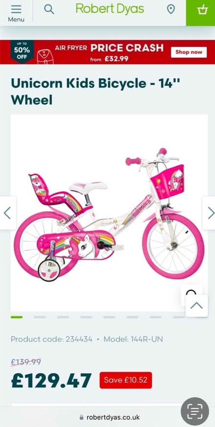 Photo of free Unicorn Bicycle 14 inch (Kingswood KT20) #3