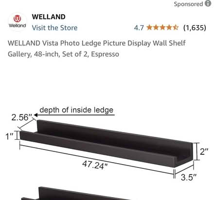 Photo of free 48 inch picture ledge shelf (UWS / 71st) #3