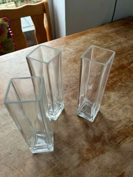 Photo of free Three square base vases (Royston, by the station (SG8)) #1