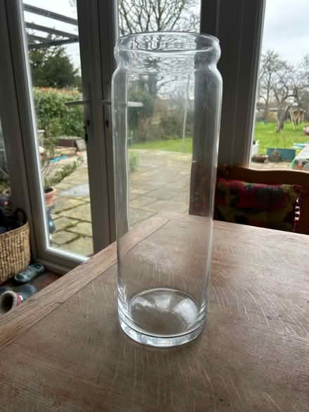 Photo of free Tall glass vase (Royston, by the station (SG8)) #1