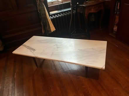 Photo of free White marble coffee table (Upper west side 80s) #1