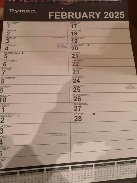 Photo of free 2025 calendar (Grandpont OX1) #1
