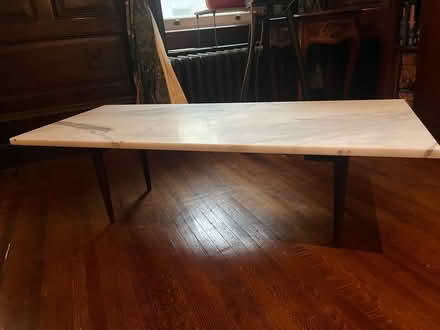 Photo of free White marble coffee table (Upper west side 80s) #2