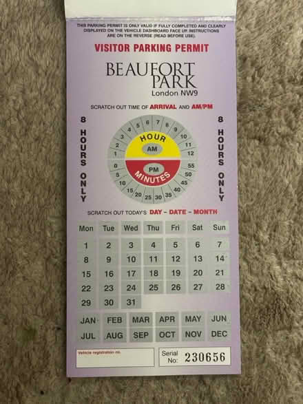 Photo of free Visitor Parking Permit (HA8) #2