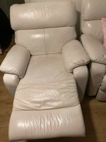 Photo of free 2 Ivory leather recliners (Whiston L35) #2